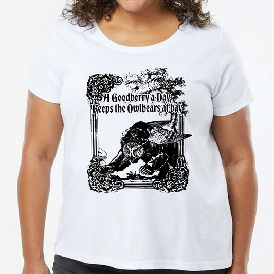 A Goodberry A Day Keeps The Owlbears At Bay Ladies Curvy Jersey - model - 0