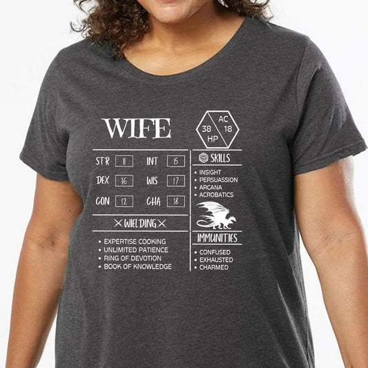Wife Stats 2 Ladies Curvy Jersey - model - 0