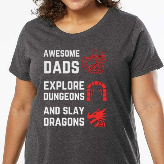 Awesome Dad Fathers Day Ladies Curvy Jersey - model - 0