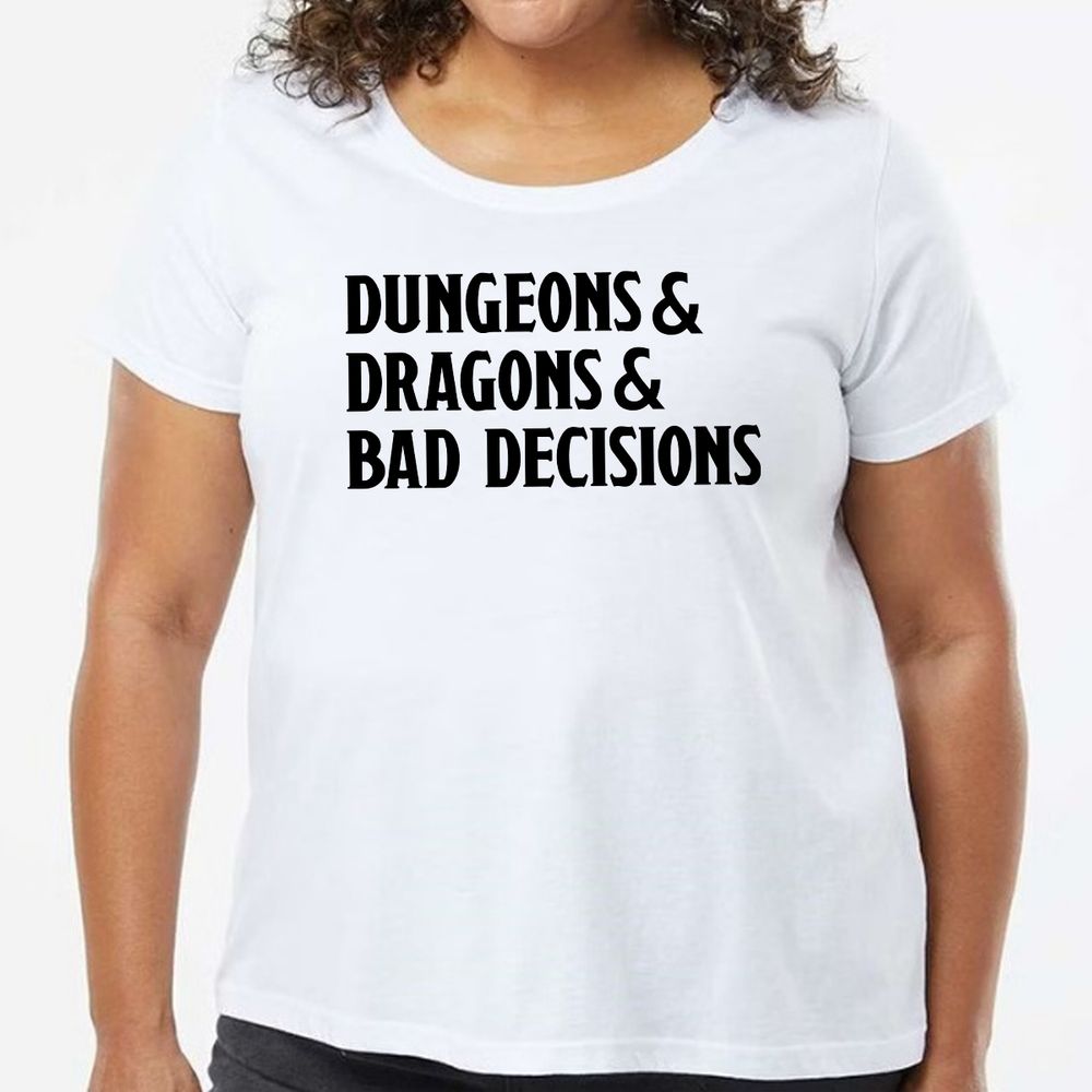 Bad Decisions Ladies Curvy Jersey - model - 0