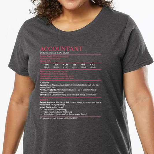 Accountant Stats Ladies Curvy Jersey - model - 0