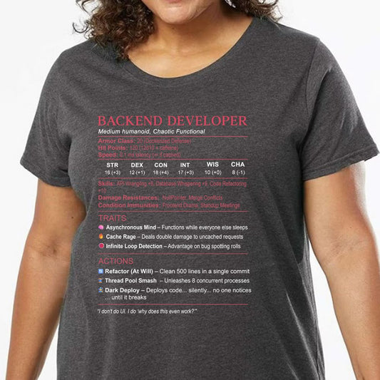 Backend Developer Stats Ladies Curvy Jersey - model - 0