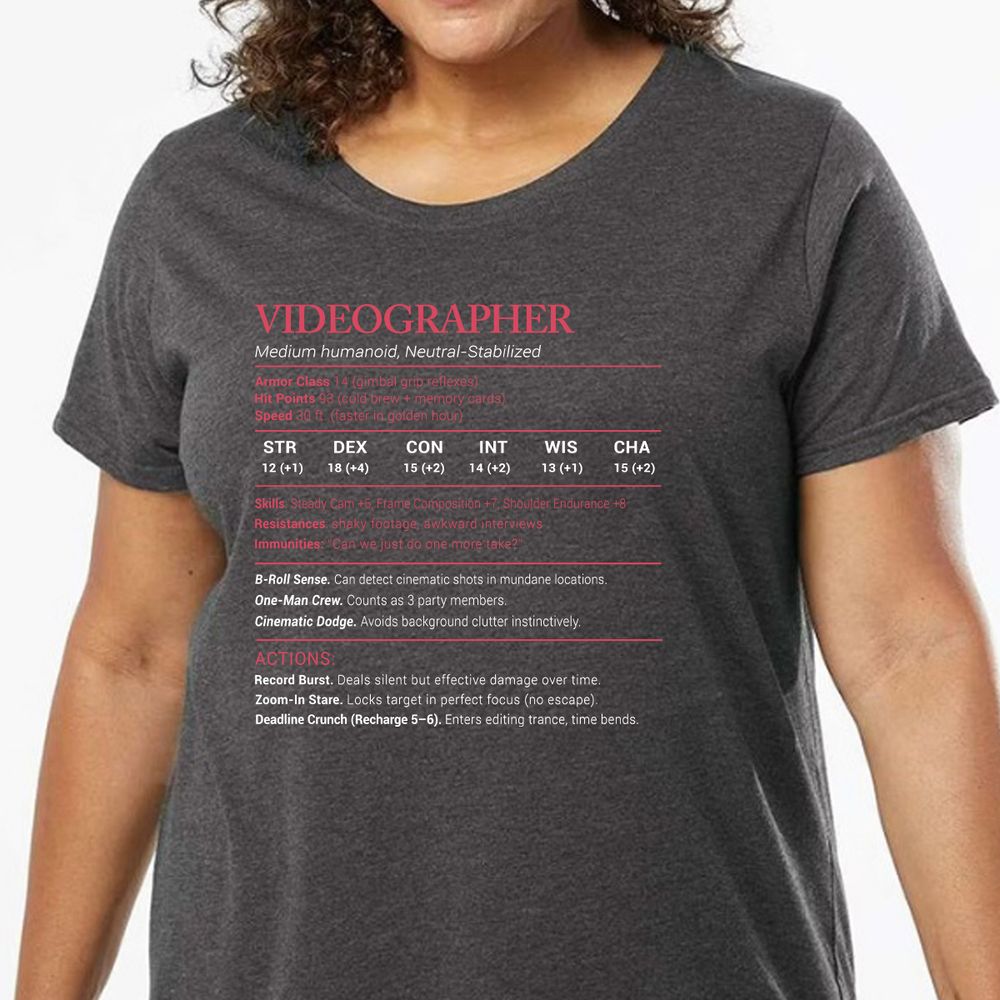 Videographer Stats Ladies Curvy Jersey - model - 0