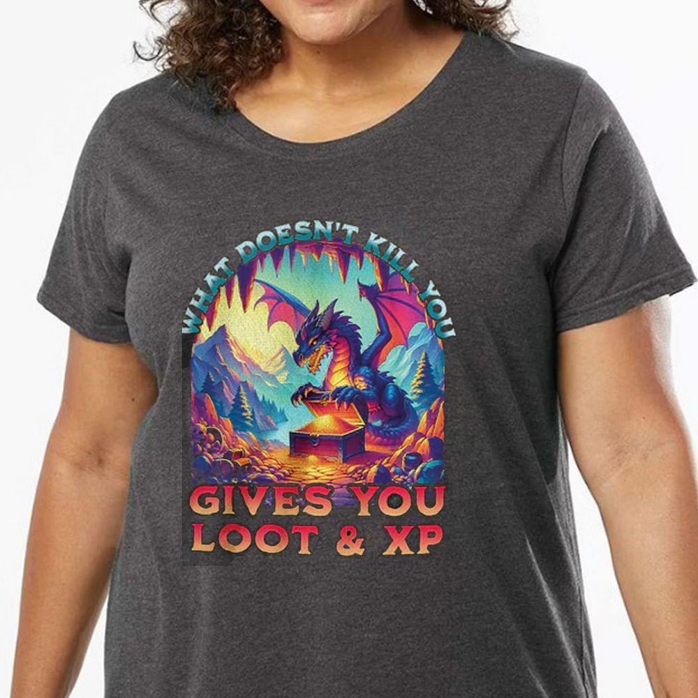 What Doesn't Kill You Give You Loot & XP Ladies Curvy Jersey - model - 0