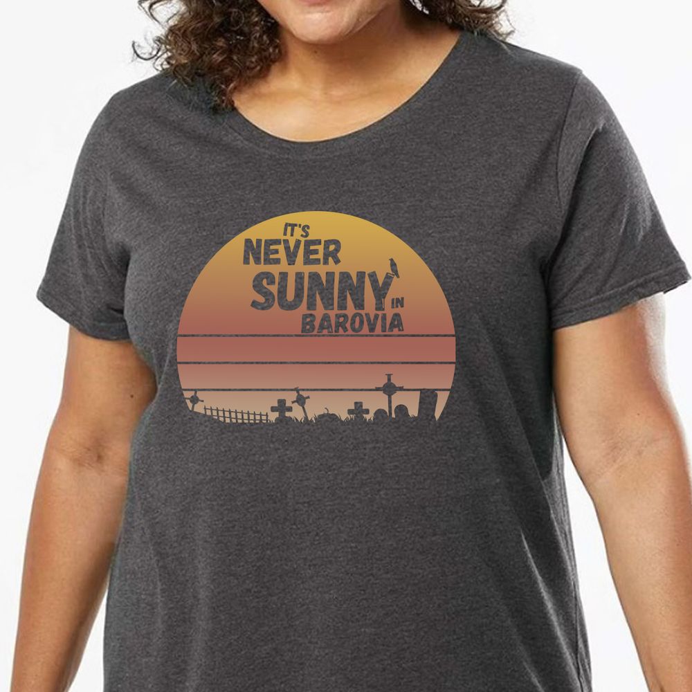 Vintage It's Never Sunny In Barovia Ladies Curvy Jersey - model - 0