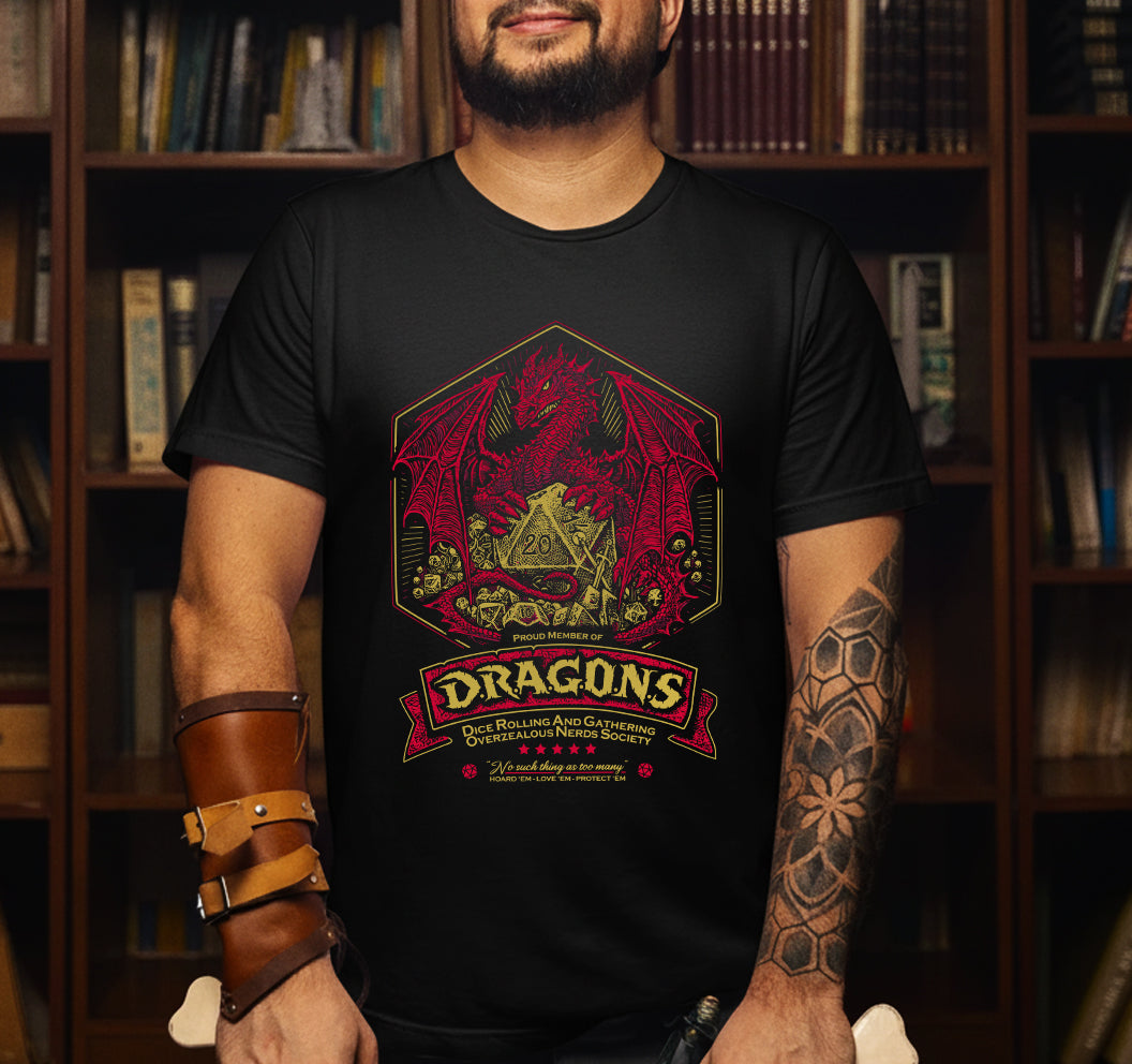 Fantasy Dragon With Dice Classic Unisex T-Shirt
