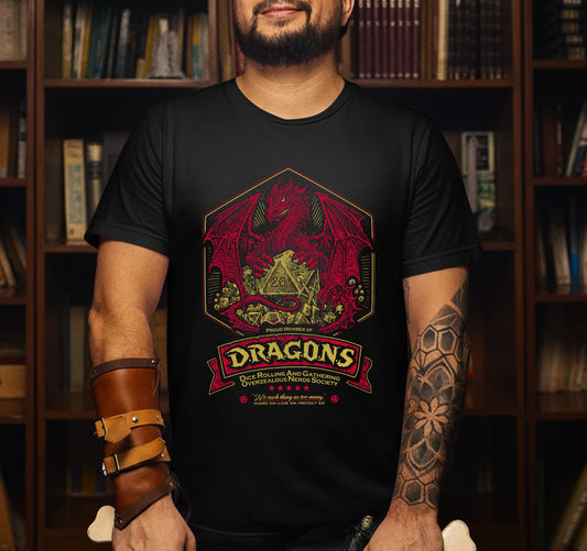 Fantasy Dragon With Dice Classic Unisex T-Shirt