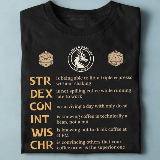 Coffee & Dragons RPG Stats Classic Unisex T-Shirt