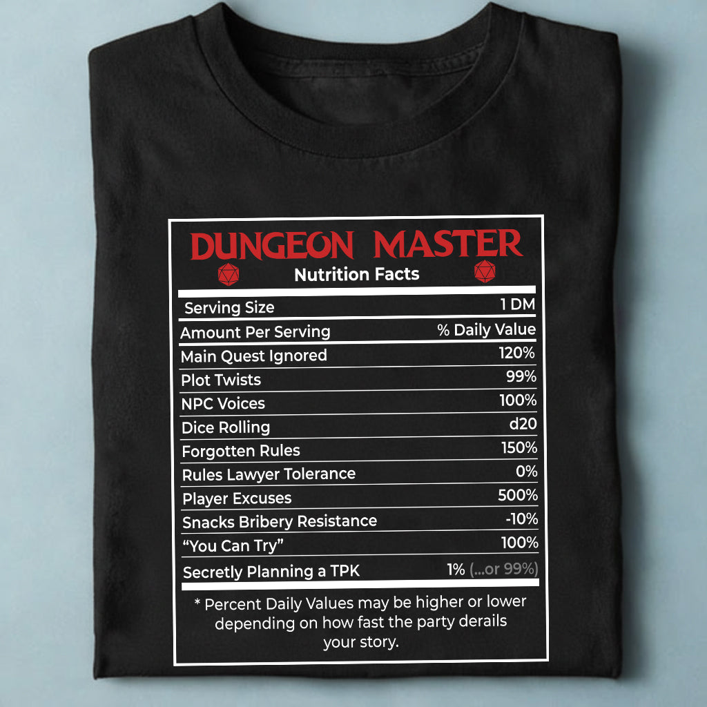 Dungeon Master Nutrition Facts Classic Unisex T-Shirt