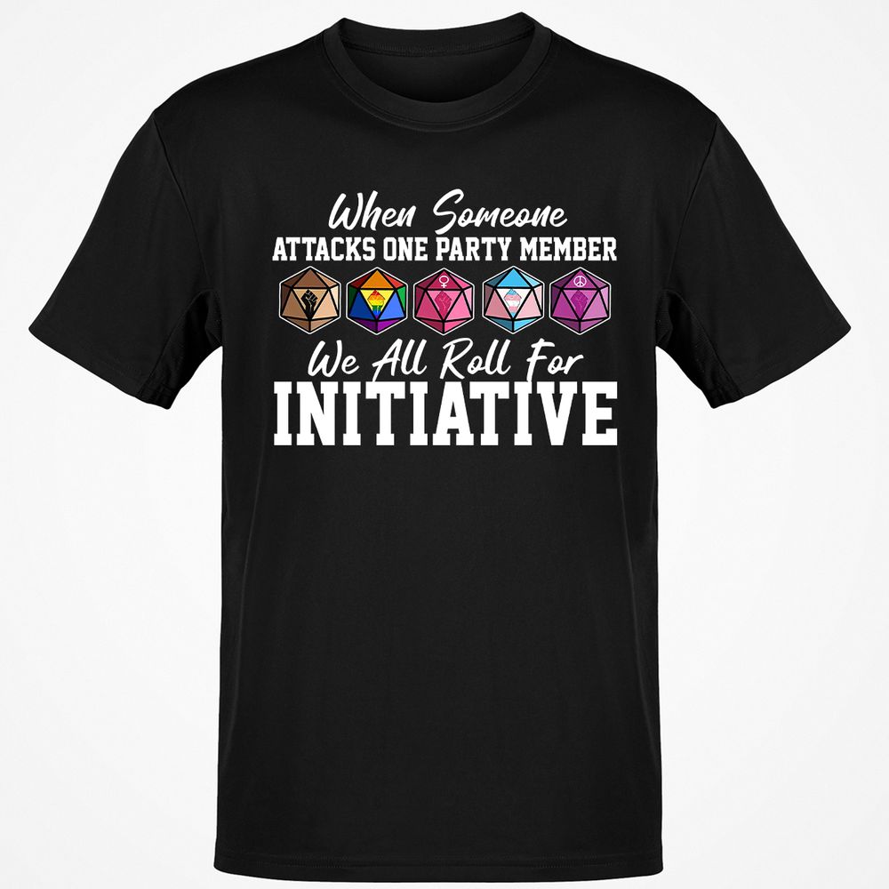 LGBT Roll For Initiative Classic Unisex T-Shirt - Black - 1