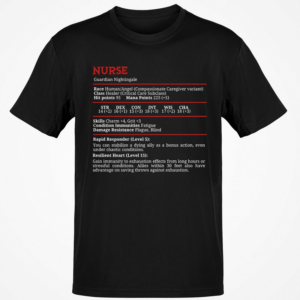 Nurse Stats Classic Unisex T-Shirt - Black - 1