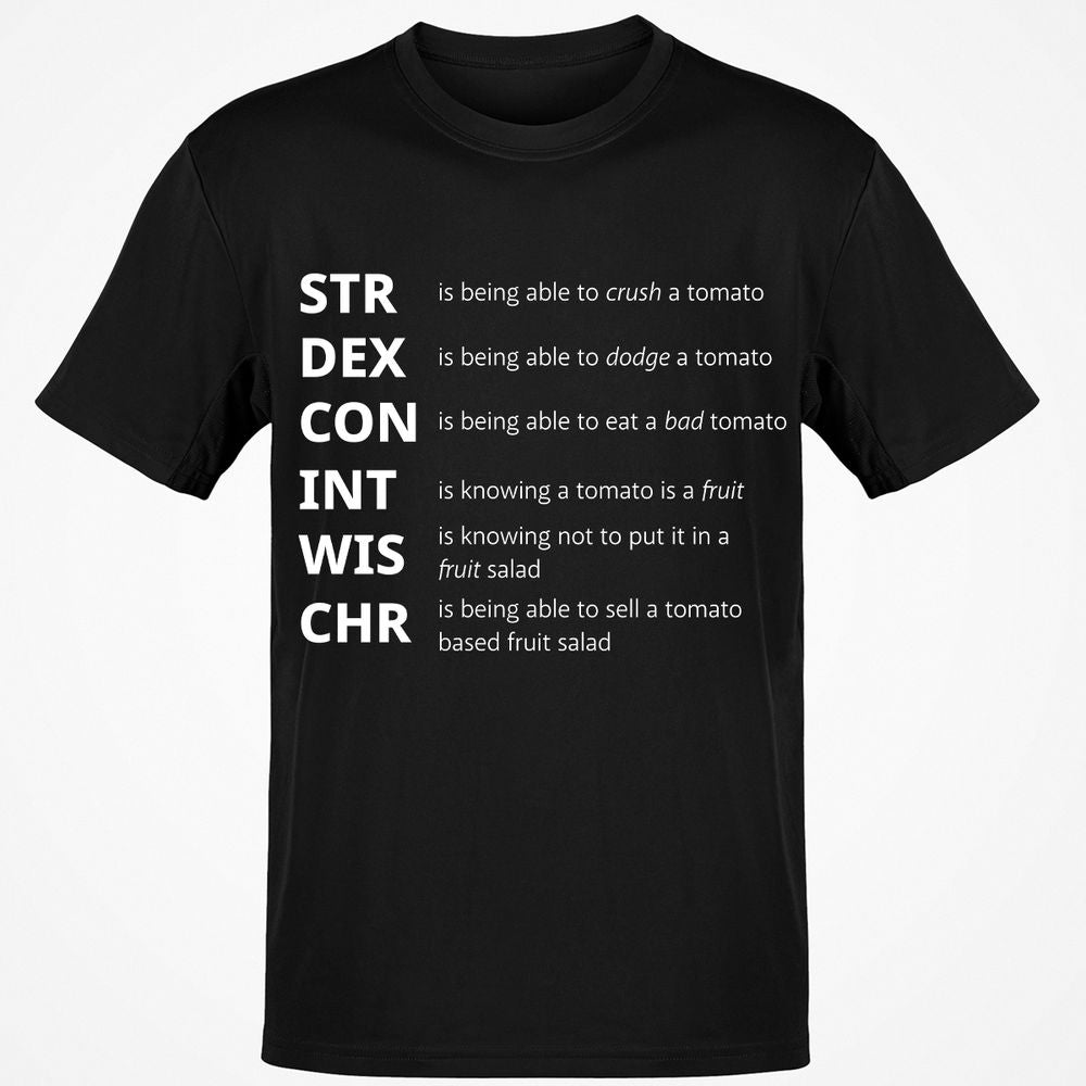Tomato Stats – RPG Meme Edition - Black - 1