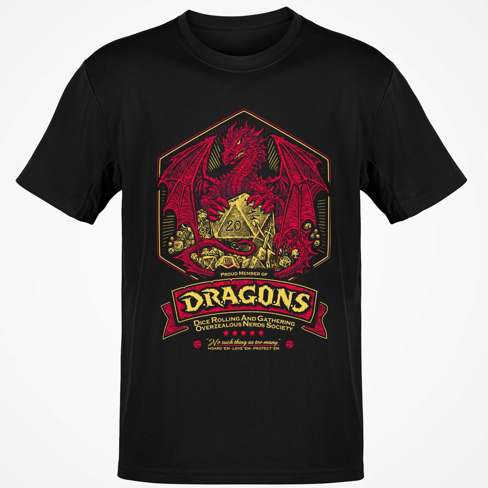 Fantasy Dragon With Dice - Black - 1