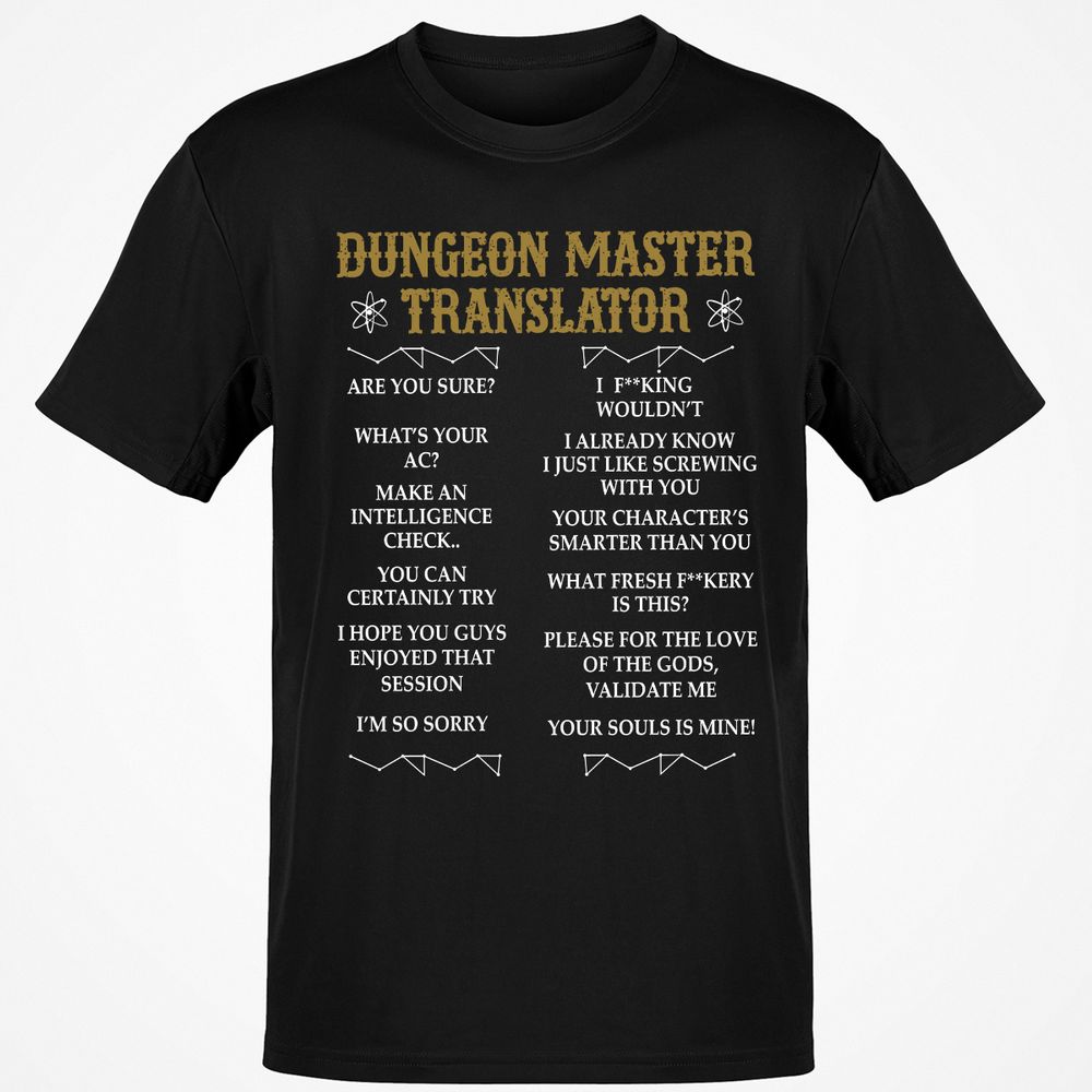 Dungeon Master Translator Classic Unisex T-Shirt - Black - 1