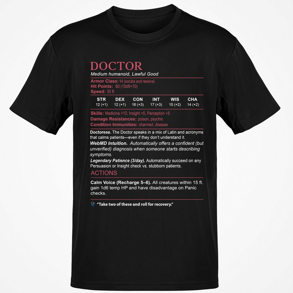 Doctor Stats Classic Unisex T-Shirt - Black - 1