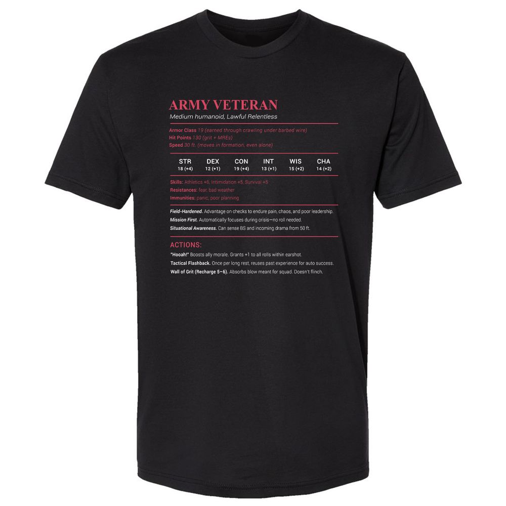 Army Veteran Premium Unisex T-Shirt - Black - 1