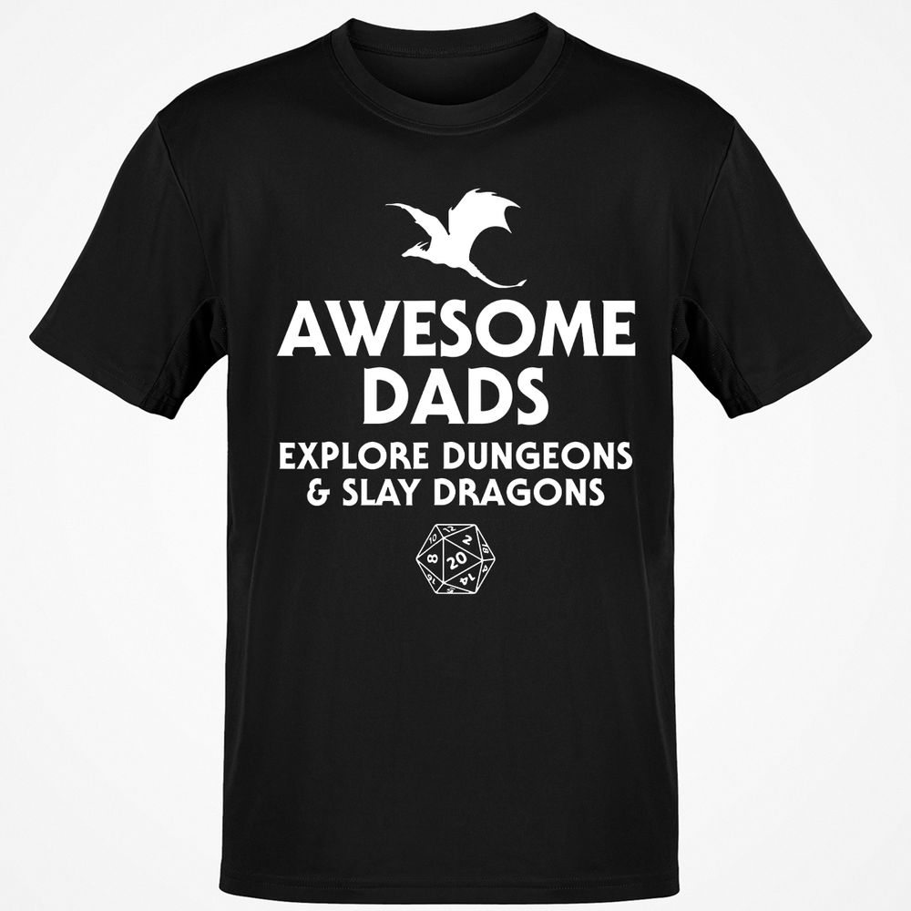 Awesome Dads Slay Dragons T-Shirt - Black - 1