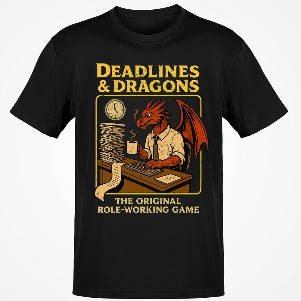 Deadlines & Dragons (Office Staff) Classic Unisex T-Shirt - Black - 1