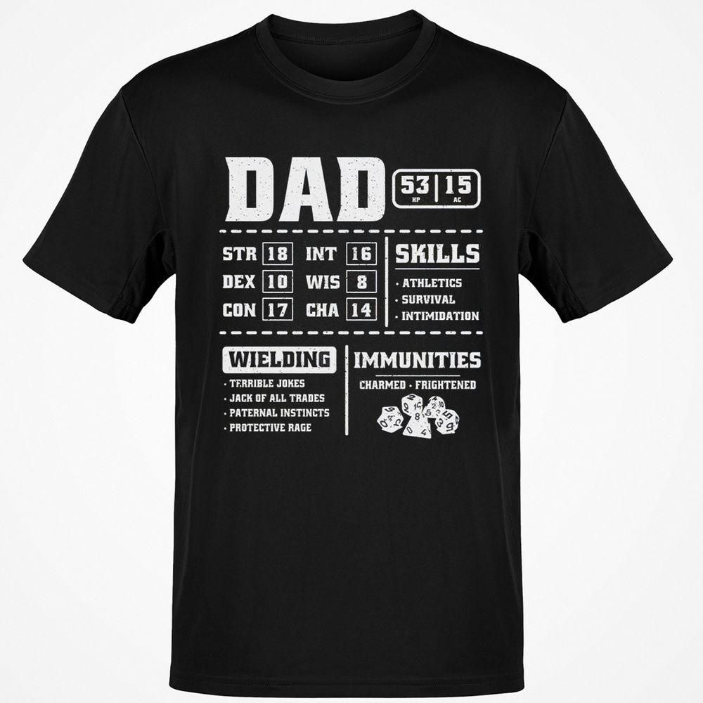 Dad Stat Block 2 Classic Unisex T-Shirt - Black - 1