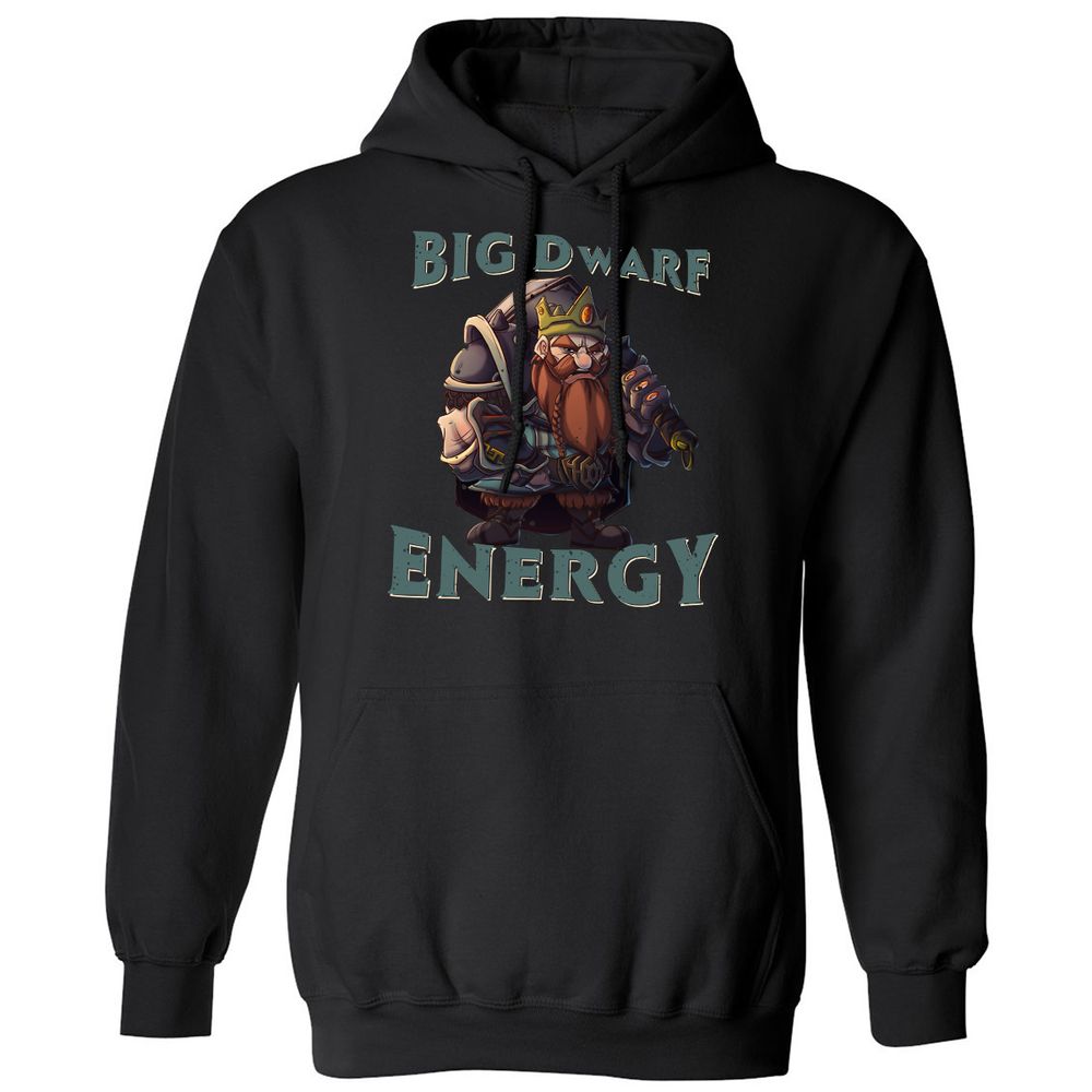 Big Dwarf Energy Classic Unisex Hoodie - Black - 1