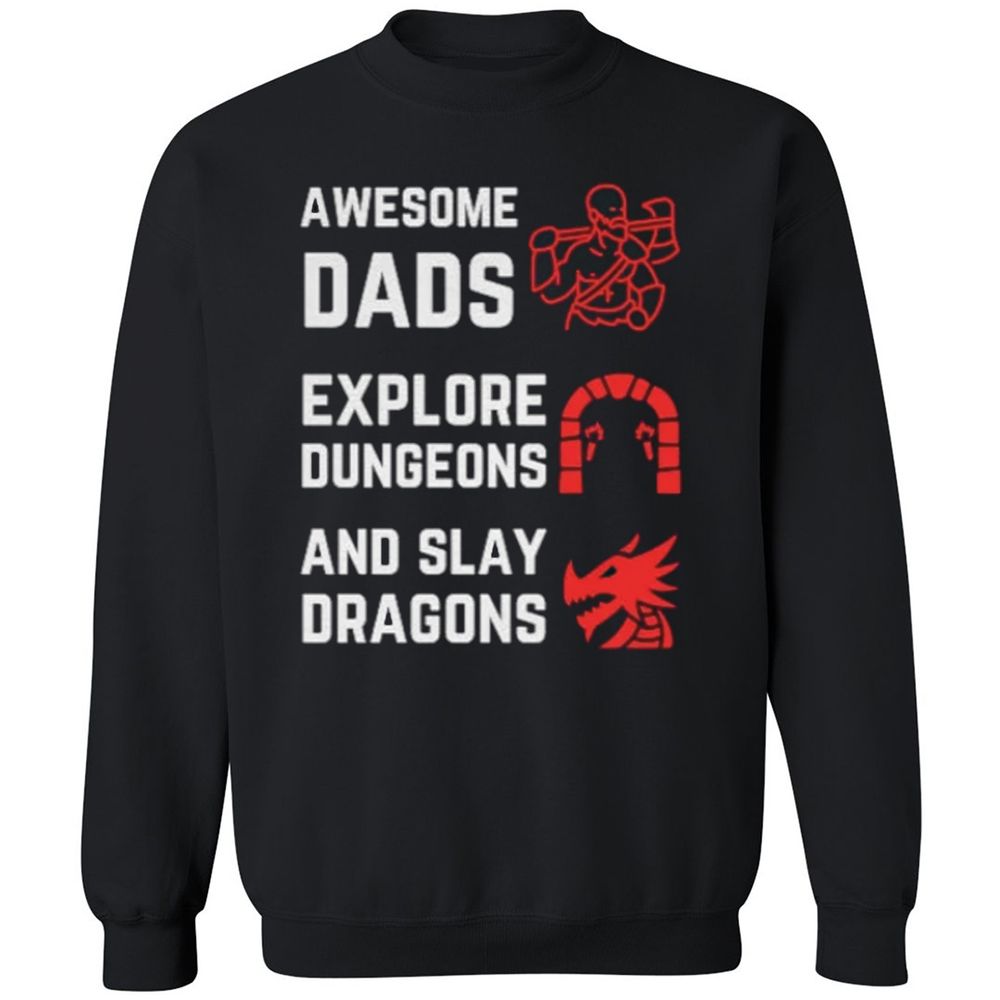 Awesome Dad Fathers Day Classic Unisex Sweatshirt - Black - 1