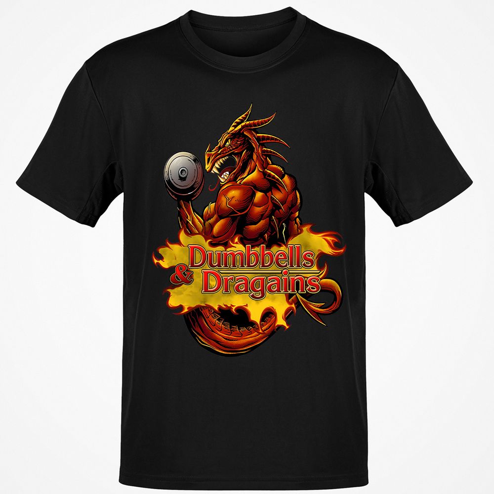 Dumbbells & Dragains Classic Unisex T-Shirt - Black - 1