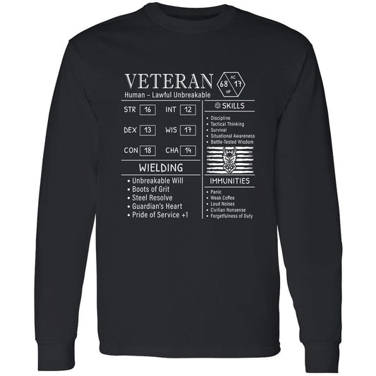 2710 veteran stats new Long Sleeve T-Shirt - Black - 1