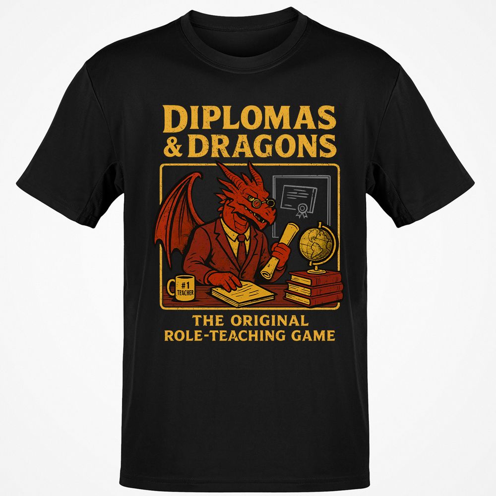 Diplomas & Dragons Classic Unisex T-Shirt - Black - 1