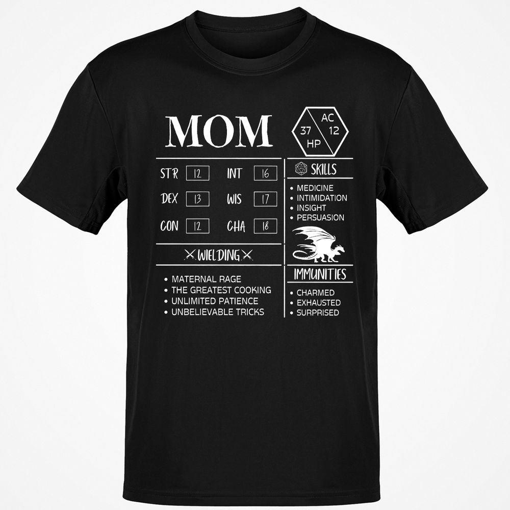 Mom Stats 2 Classic Unisex T-Shirt - Black - 1