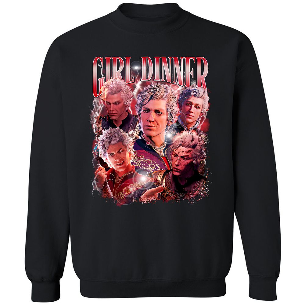 Astarion Girl Dinner Classic Unisex Sweatshirt - Black - 1