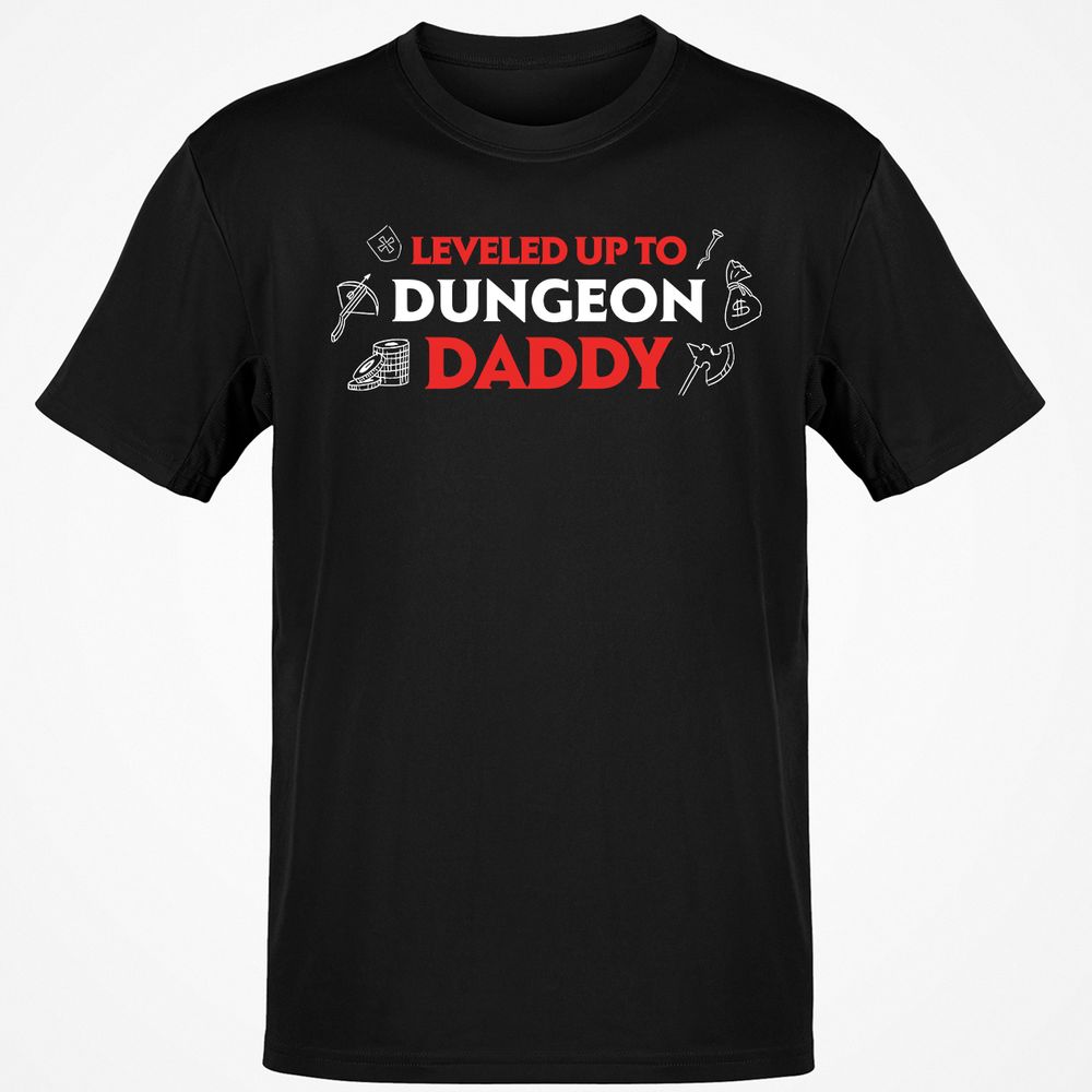 Leveled Up To Dungeon Daddy T-Shirt - Black - 1