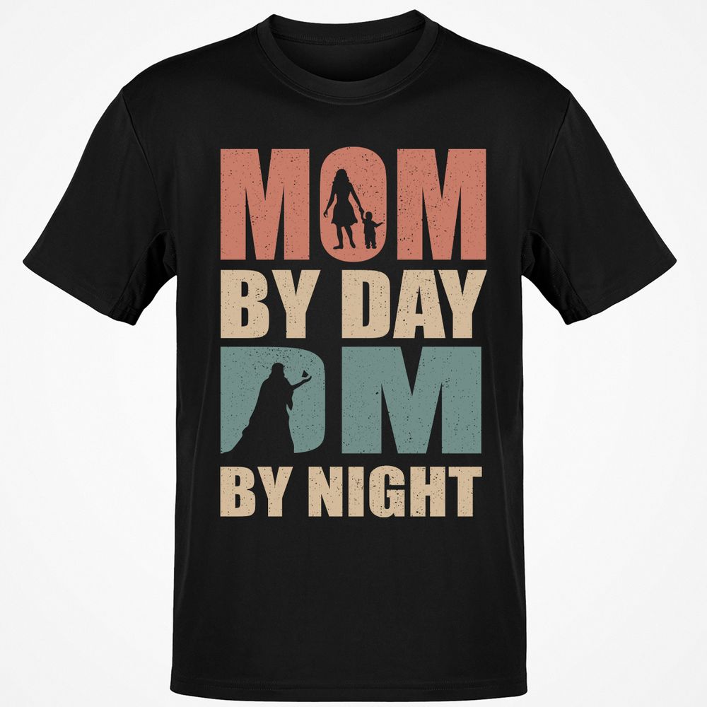 Mom By Day DM By Night Classic Unisex T-Shirt - Black - 1