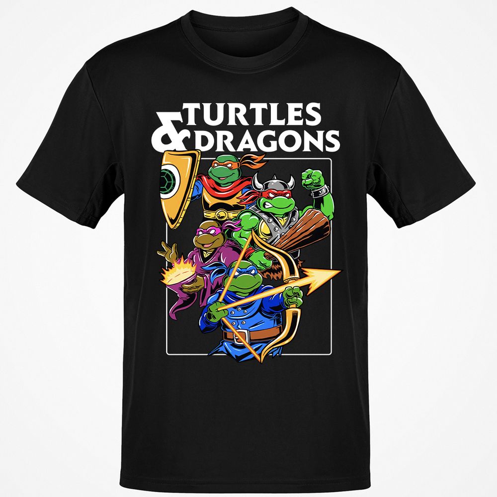 Turtles & Dragons Classic Unisex T-Shirt - Black - 1