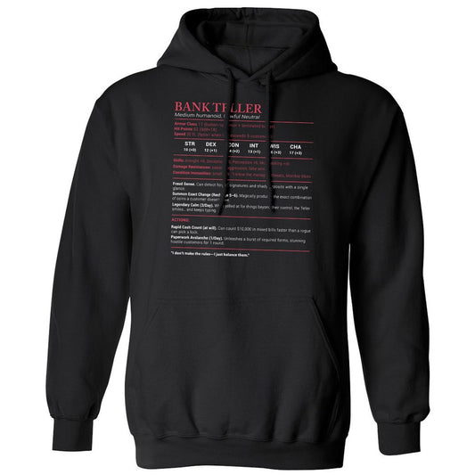 Bank Teller Stats Classic Unisex Hoodie - Black - 1