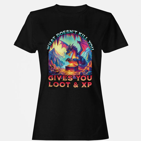 What Doesn't Kill You Give You Loot & XP Women's T-Shirt - Black - 1