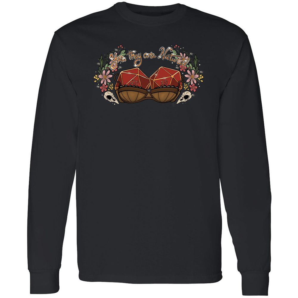 Yes They're Natural Long Sleeve T-Shirt - Black - 1