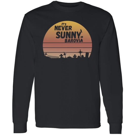 Vintage It's Never Sunny In Barovia Long Sleeve T-Shirt - Black - 1