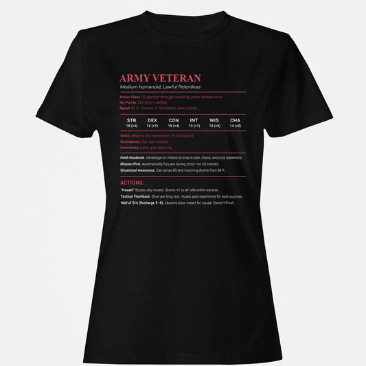 Army Veteran Women's T-Shirt - Black - 1