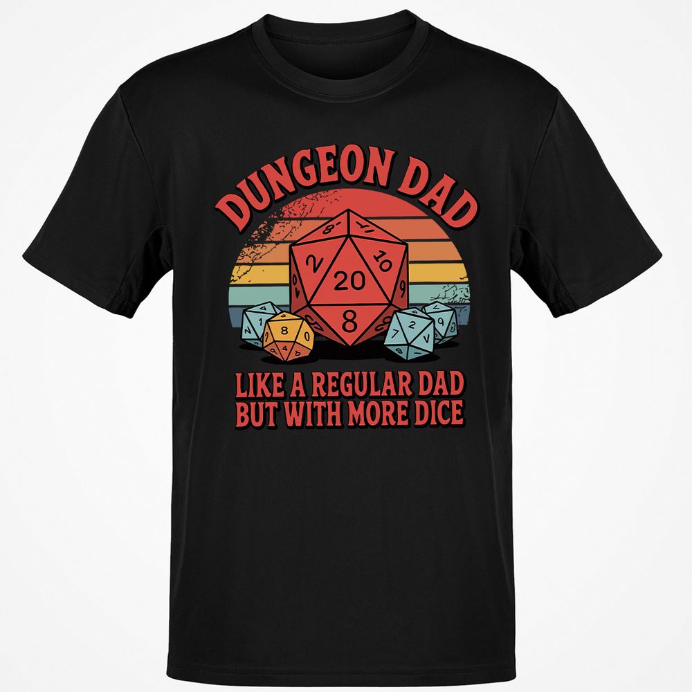 Dungeon Dad With More Dice Classic Unisex T-Shirt - Black - 1