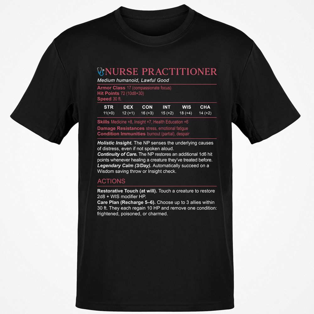Nurse Practitioner Stats Classic Unisex T-Shirt - Black - 1