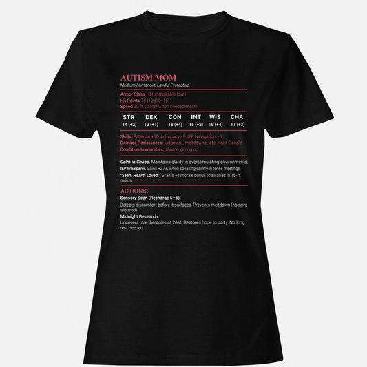 Autism Mom Stats Women's T-Shirt - Black - 1
