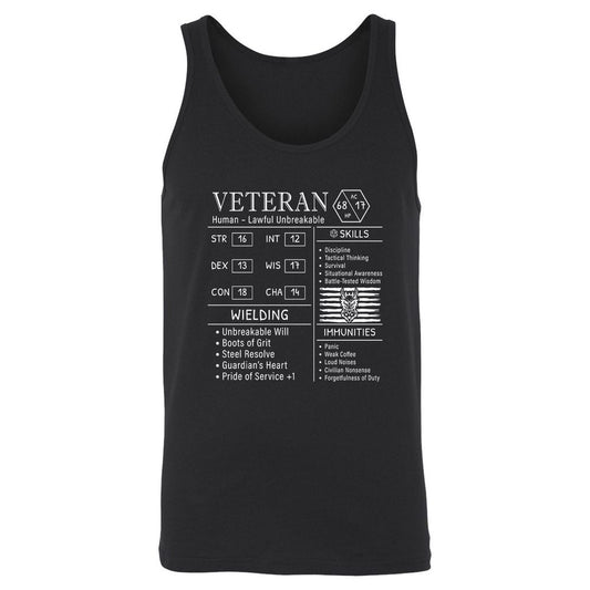 2710 veteran stats new Unisex Jersey Tank - Black - 1
