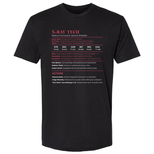 X-ray Tech Stats Premium Unisex T-Shirt - Black - 1