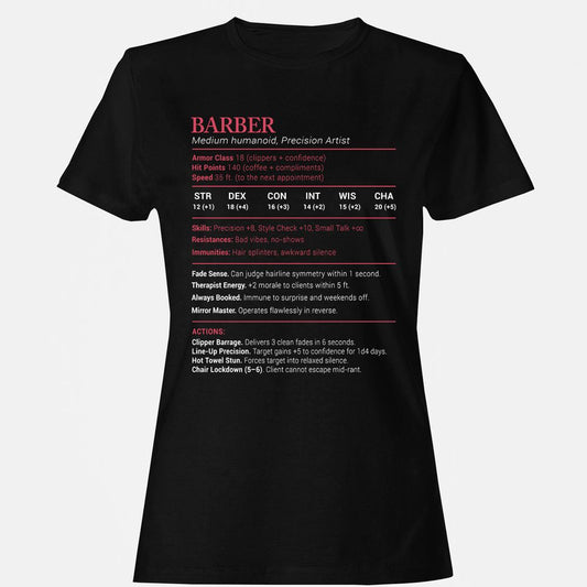 Barber Stats Women's T-Shirt - Black - 1