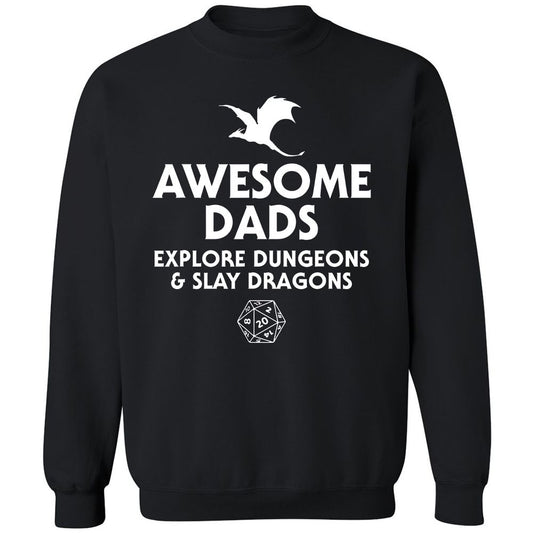 Awesome Dads Slay Dragons Classic Unisex Sweatshirt - Black - 1