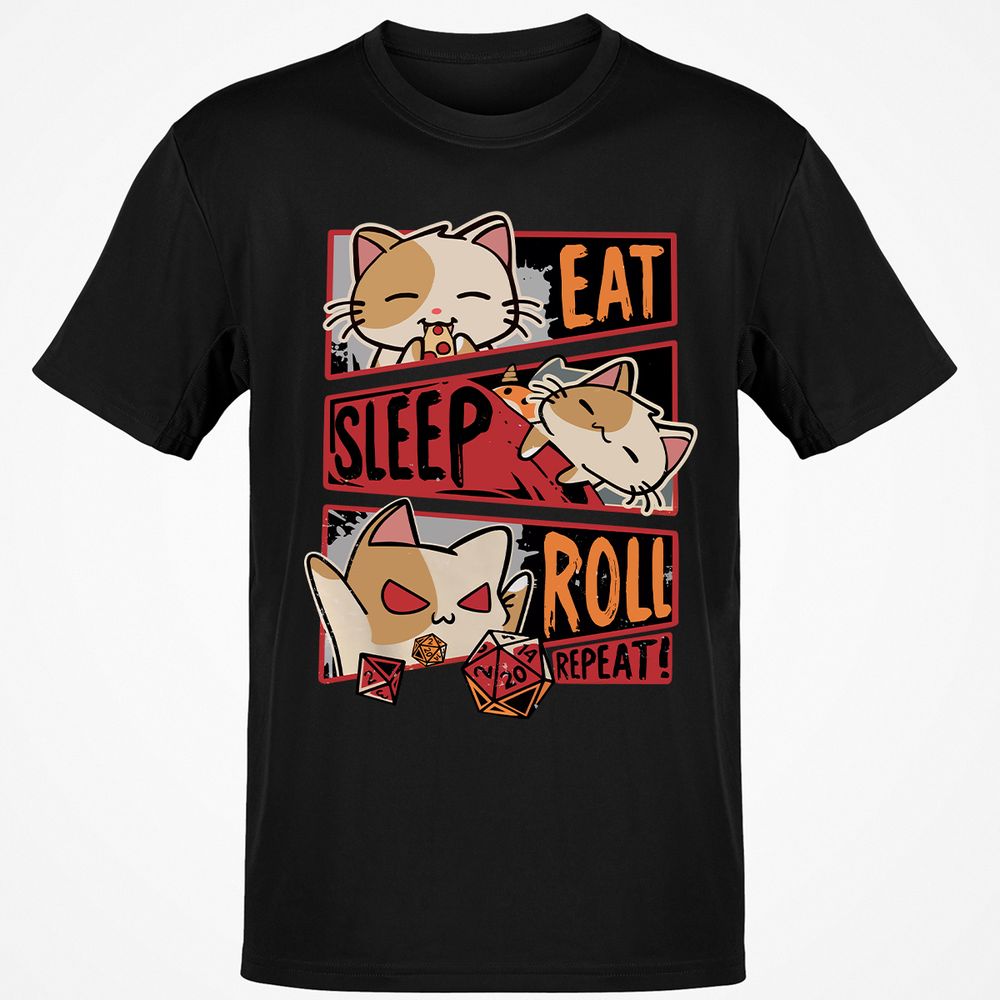 Eat Sleep Roll Repeat Classic Unisex T-Shirt - Black - 1