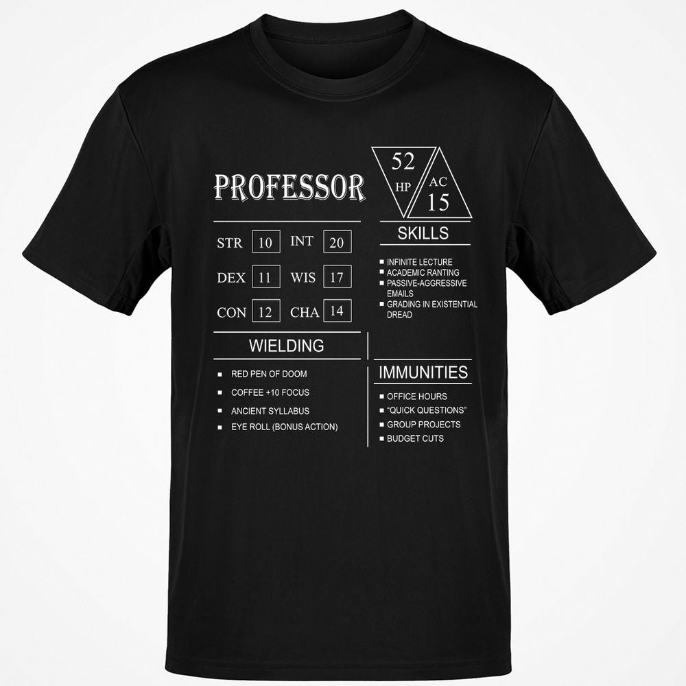 Professor New Classic Unisex T-Shirt - Black - 1