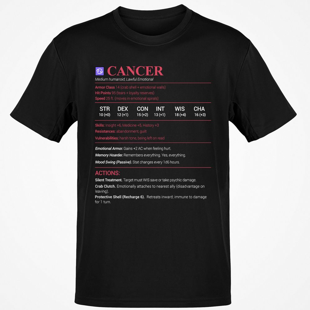Cancer Stats Classic Unisex T-Shirt - Black - 1
