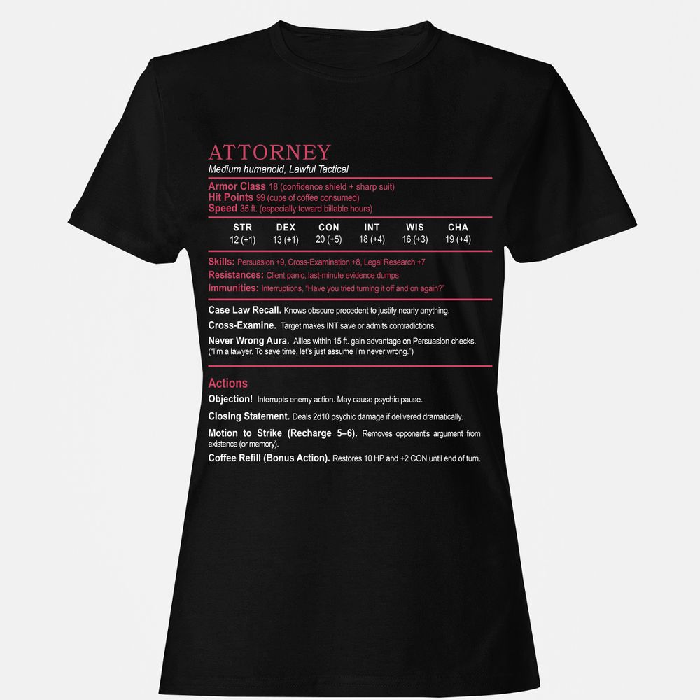 Attorney Women's T-Shirt - Black - 1
