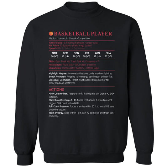 Basketball Player Classic Unisex Sweatshirt - Black - 1